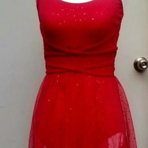 Balera Dancewear, red with sequins dress